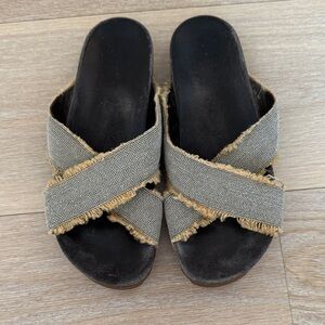 Brunello Cucinelli Raw Edge Trim Fringed Sandals